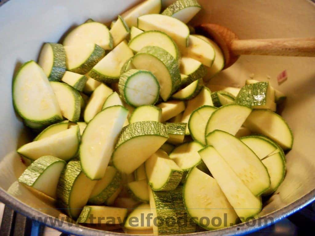 Add chopped zucchini, cook 5 minutes