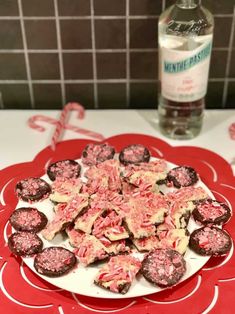 Travel*Food*Cool Candy Cane Bark And Boozy Buttons