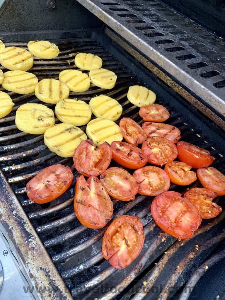 Grilled Polenta and Grilled Garlic Tomatoes TravelFoodCool